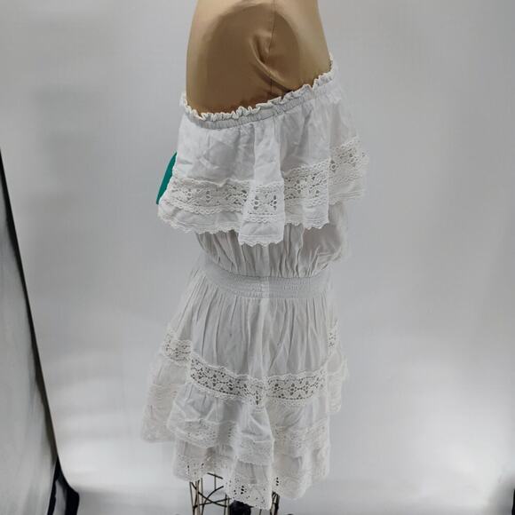 Melissa Odabash NWT White Dress Swimwear mosalma salma dress lace detail ruffle - Picture 9 of 16
